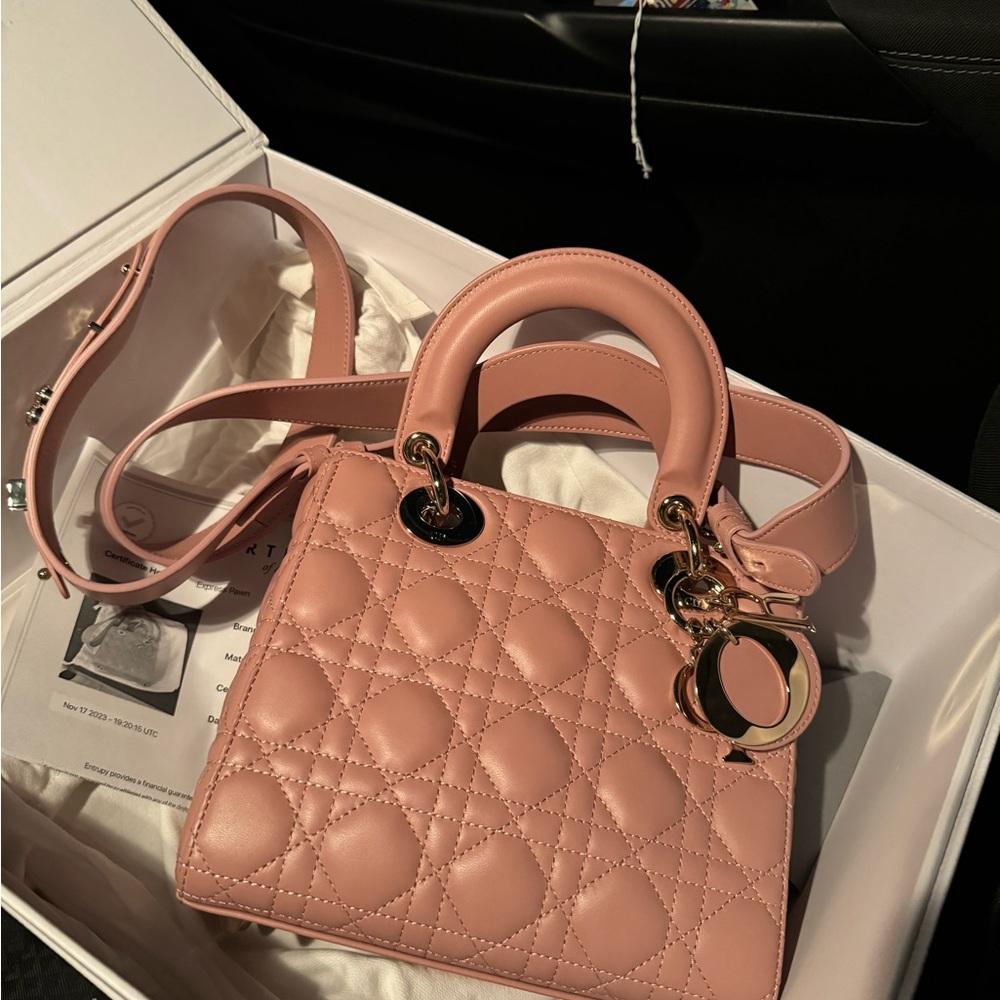Dior Pink Crossbody Bag with Quilted Design